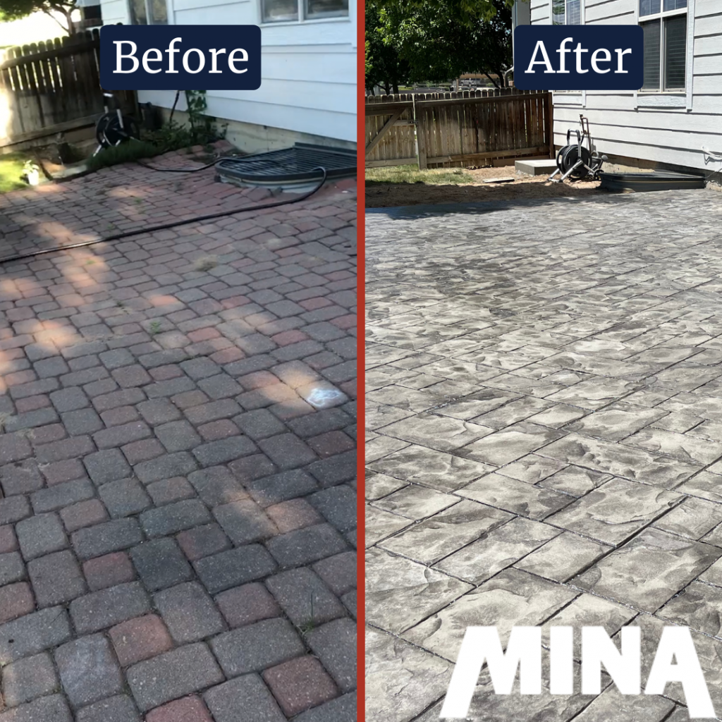 mina concrete patio before after