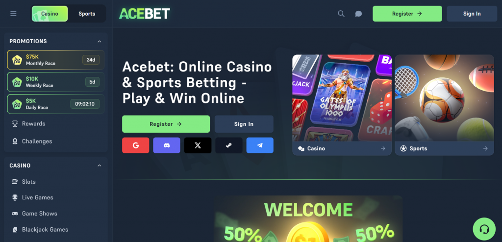 acebet casino homepage